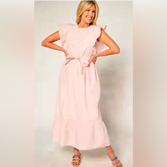 me by jennie garth Dresses & Skirts - ME by JENNIE GARTH. Poplin flutter sleeve tiered maxi dress WHITE plus sized 1x